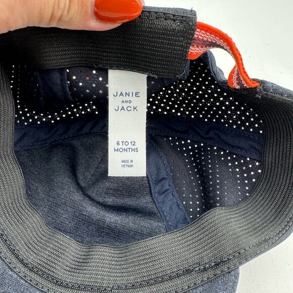 JANIE & JACK Blue Orange Flex Fit Polyester Cap Hat Size 6 To 12 Months - Picture 4 of 6